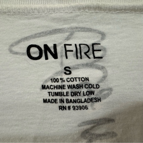 On Fire Crop Top Girls Shirt Size S Beautiful Positive Vibes Only T Shirt - Picture 5 of 5